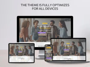 Coaching website Wix template shown on desktop, tablet, and mobile with responsive layout.